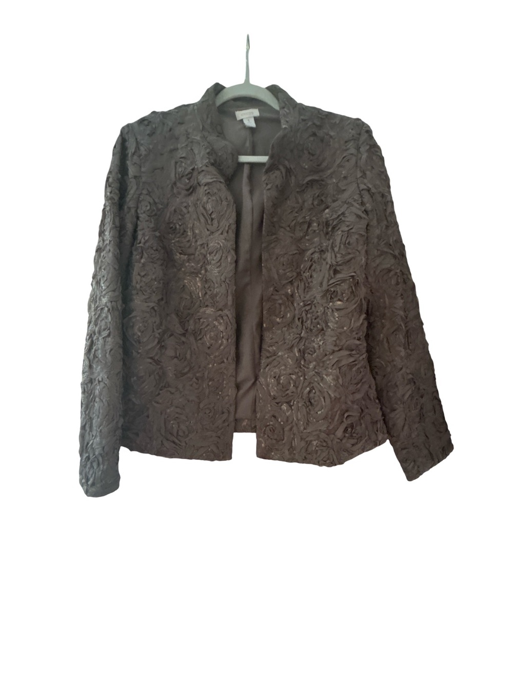 Chico's Sequin Jacket Bundle (2 Pcs) 1 Silk & 1 Rosette Open Front Size 1